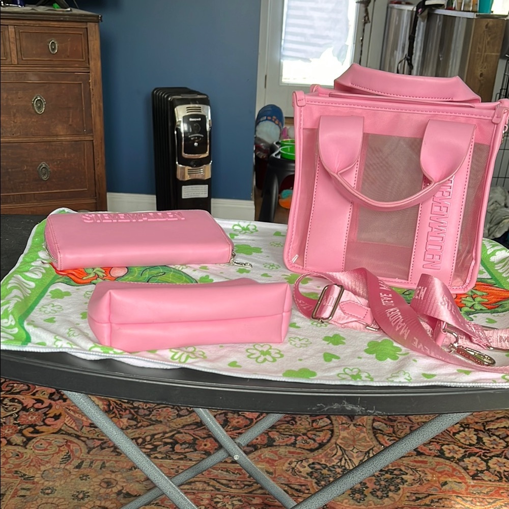 Pink Transparent Tote Bag Set Steve Madden - image 1
